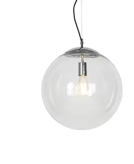Zavesna svitidla Skandinávská závěsná lampa chrom s čirým sklem - Ball 40