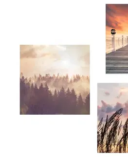 Sestavy obrazů Set obrazů příroda v náručí slunce