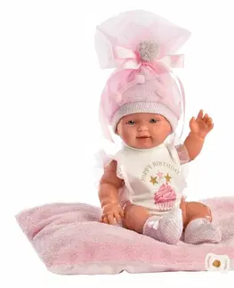Hračky panenky LLORENS - 26316 NEW BORN DĚVČÁTKO- realistická panenka miminko s celovinylovým tělem - 26 c