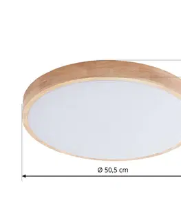 Inteligentní stropní svítidla Lindby Lindby Innes LED stropní světlo Holz Ø50,5cm smart