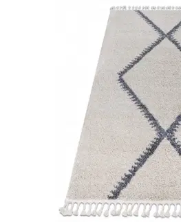 Koberce a koberečky Dywany Lusczow Kusový shaggy koberec BERBER MEKNES krémový, velikost 180x270