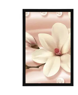Květiny Plakát luxusní magnolie s perlami