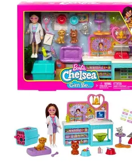 Hračky panenky MATTEL - Barbie Chelsea Veterinářka Herní Set