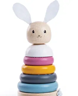 Dřevěné hračky Bigjigs Toys Dřevěná motorická věž Rabbit