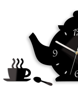 Nalepovací hodiny ModernClock Nástěnné hodiny Kettle černé