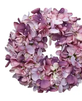 Květiny Umělý věnec Hortenzie fialová, pr. 24 cm