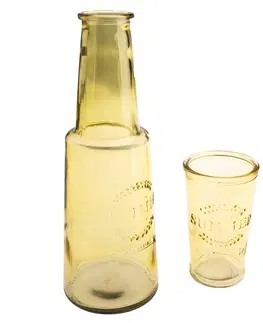 Sklenice Karafa se skleničkou, žlutá