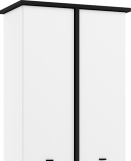 Šatní skříně Skříň ORSOLA 4D, černá/bílá