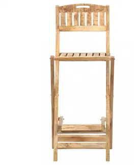 Zahradní křesla a židle Skládací zahradní barové židle 2 ks mangovníkové dřevo Dekorhome
