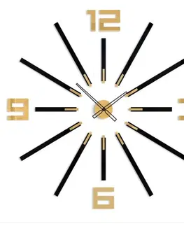 Nalepovací hodiny ModernClock 3D nalepovací hodiny Big Sheen černo-zlaté