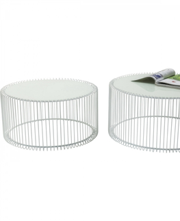 Konferenční stolky KARE Design Konferenční stolek Wire White (2/Set)