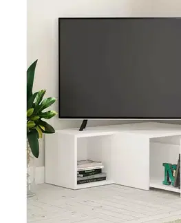 TV stolky Sofahouse Designový TV stolek Laksha 90 cm bílý