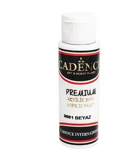Hračky CADENCE - Akrylová barva CADENCE Premium, bílá, 70 ml