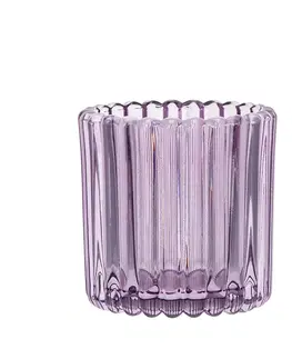 Svícny Altom Skleněný svícen na čajovou svíčku Tealight pr. 8,5 cm, fialová