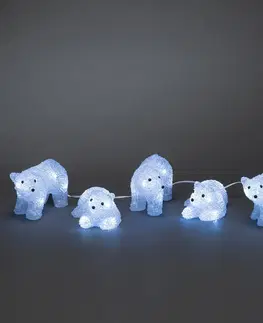 Venkovní vánoční figurky Konstsmide Christmas LED svítící figurky ledních medvědů pro venkovní použití, sada 5 kusů