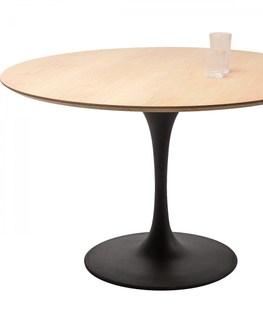 Kulaté jídelní stoly KARE Design Stůl Invitation Set Oak - černý, Ø120cm