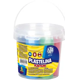 Hračky ASTRA - Plastelína v kyblíku 6 barev 480g, 303106001