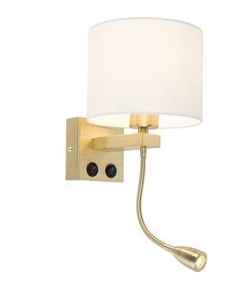 Nastenna svitidla Nástěnná lampa ve stylu art deco zlatá s bílým odstínem - Brescia