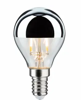 LED žárovky PAULMANN LED kapka 2,6 W E14 zrcadlový svrchlík stříbrná teplá bílá 286.63