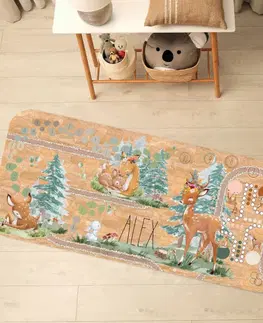 Korkové koberce Dětský koberec z korku - Lesní svět a hry pro děti