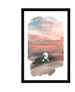 Motivy z naší dílny Plakát s paspartou citát o fantazii - Lloyd Alexander