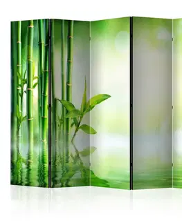 Paravány Paraván Green Bamboo Dekorhome 225x172 cm (5-dílný)