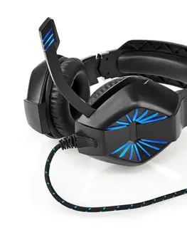 Myši   GHST250BK - LED Herní sluchátka s mikrofonem černá/modrá 