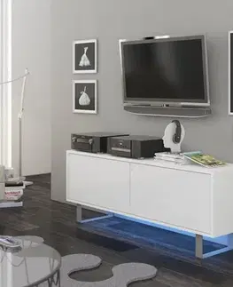 TV stolky ArtCross TV stolek KING | 01 Barva: Bílá / černý lesk