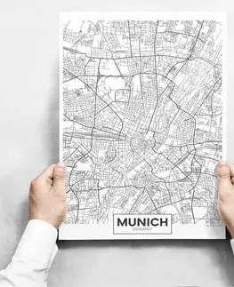 Moderní obrazy Sada obrazů - Map of Munich II