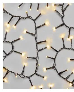 Vánoční řetězy a lamety EMOS LED vánoční řetěz Hedge s časovačem 12 m teplá bílá