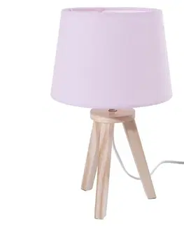 Svítidla DekorStyle Noční lampa s růžovým stínidlem 31 cm