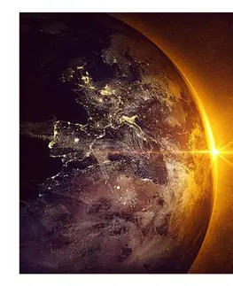 Tapety vesmír a hvězdy Fototapeta zlatý odlesk Země - Golden Earth