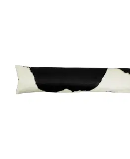 Dekorační polštáře Bílo-černý kožený dlouhý polštář z hovězí kůže Cow black - 90*20*10cm Mars & More IVTKKZ