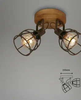 Industriální bodová svítidla BRILONER Bodové svítidlo pr. 22 cm 2x E27 25W hnědé BRILO 2670-024