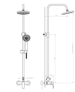 Sprchy a sprchové panely Bruckner BARON sprchový sloup s pákovou baterií, chrom 612.139.1