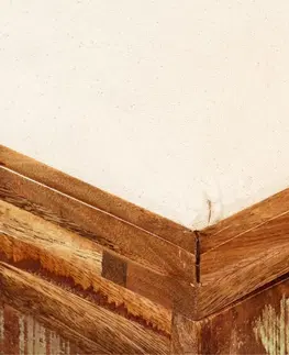 Předsíňové stěny Úložná lavice hnědá / krémová Dekorhome 80 cm