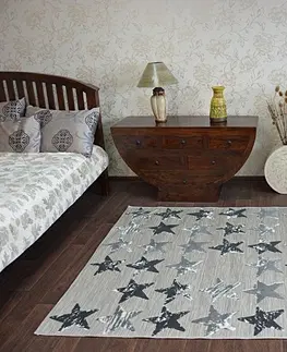 Koberce a koberečky Dywany Lusczow Kusový koberec LISBOA 27219/956 hvězda černý, velikost 200x290