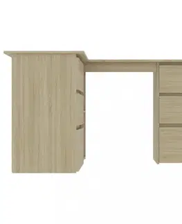 Kancelářské skříně Rohový psací stůl se šuplíky 145x100 cm Dekorhome Šedá