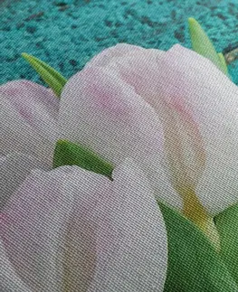Obrazy květů Obraz kytice tulipánů a obálka
