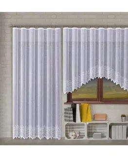 Záclony Forbyt, Hotová záclona nebo balkonový komplet, Olympia, bílá 200 x 250 cm