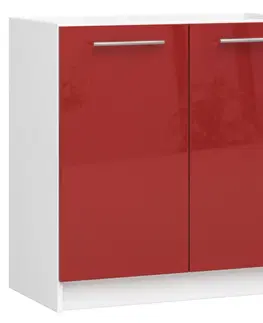 Kuchyňské dolní skříňky Ak furniture Kuchyňská skříňka pod dřez Olivie S 80 cm bílo-červená