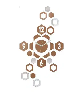 Nalepovací hodiny ModernClock 3D nalepovací hodiny Hexagon měděné