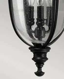 Venkovní nástěnná svítidla FEISS Nástěnná lucerna English Bridle IP44 Ø26,7cm černá