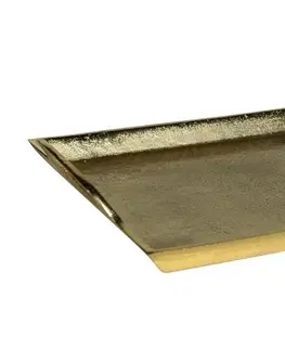 Podnosy a tácy Zlatý kovový servírovací podnos s uchy Tray Raw XL - 40*27*5cm  Mars & More GNDBRG40