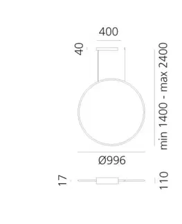 LED lustry a závěsná svítidla Artemide Discovery vertikální 100 - černá - TW - Bluetooth 1993230APP