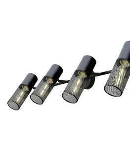Moderní nástěnná svítidla ACA Lighting nástěnné svítidlo 4XE27 černá kov 84X16X20CM ALCATRAZ OD604S84BK