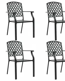 Zahradní židle Stohovatelné zahradní židle 4 ks černá Dekorhome