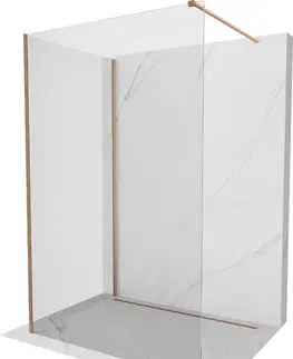Sprchové zástěny MEXEN/S Kioto Sprchová zástěna WALK-IN 125 x 110 cm, transparent, měď kartáčovaná 800-125-212-65-00-110