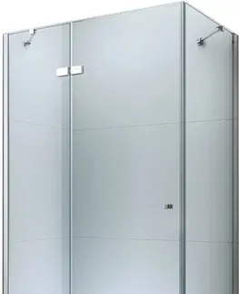 Sprchové vaničky MEXEN/S Roma sprchový kout otevírací 110x100, sklo transparent, chrom + vanička 854-110-100-01-00-4010