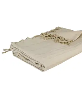 Přehozy DekorStyle Přehoz na postel se střapci Apollos 160x220 cm béžový